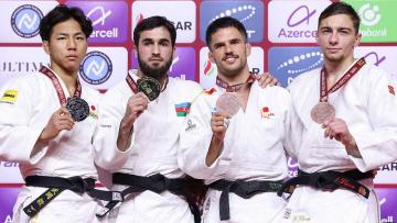 Host Azerbaijan took the first gold at the Judo Grand Slam in Baku